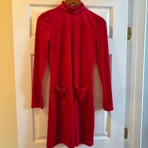 Gianni Bini Red Velvet Holiday Xmas Dress Shine Bright Pockets Sz 2 NWT